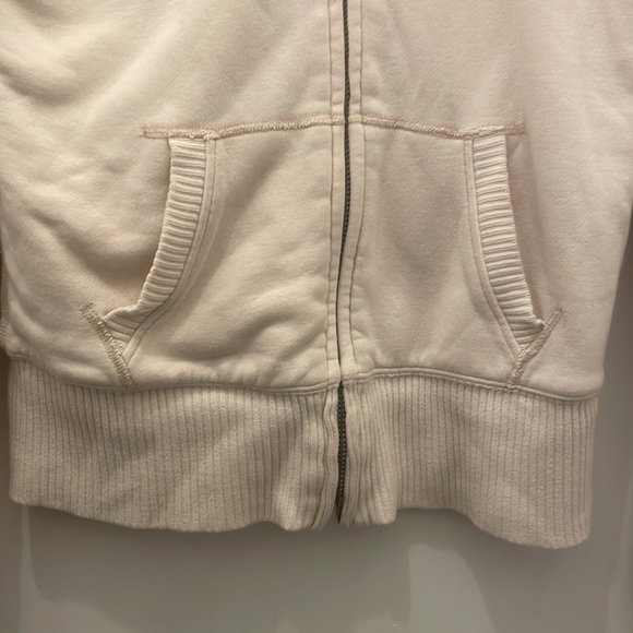 Abercrombie and Fitch cream sherpa long sleeves cotton jacket comfy large - Picture 7 of 11